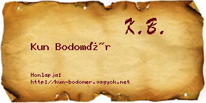Kun Bodomér névjegykártya
